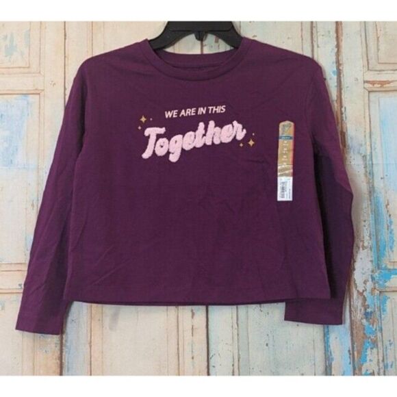 There Abouts Girls M (10/12) Purple Long Sleeve T Shirt We Are in This Together - Picture 2 of 8